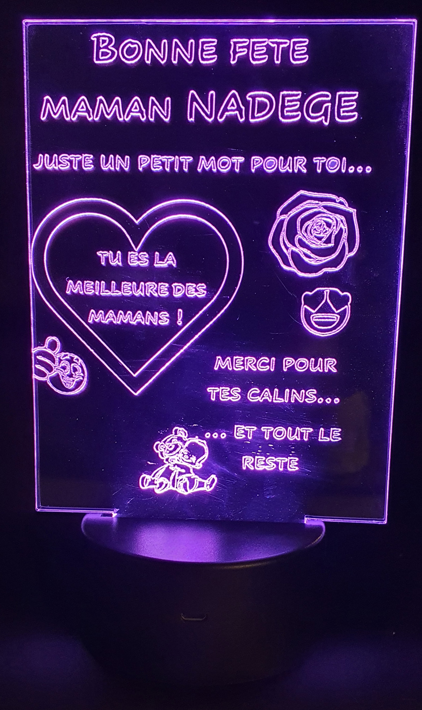 Image de Lampe LED plexi – Basique (noir)