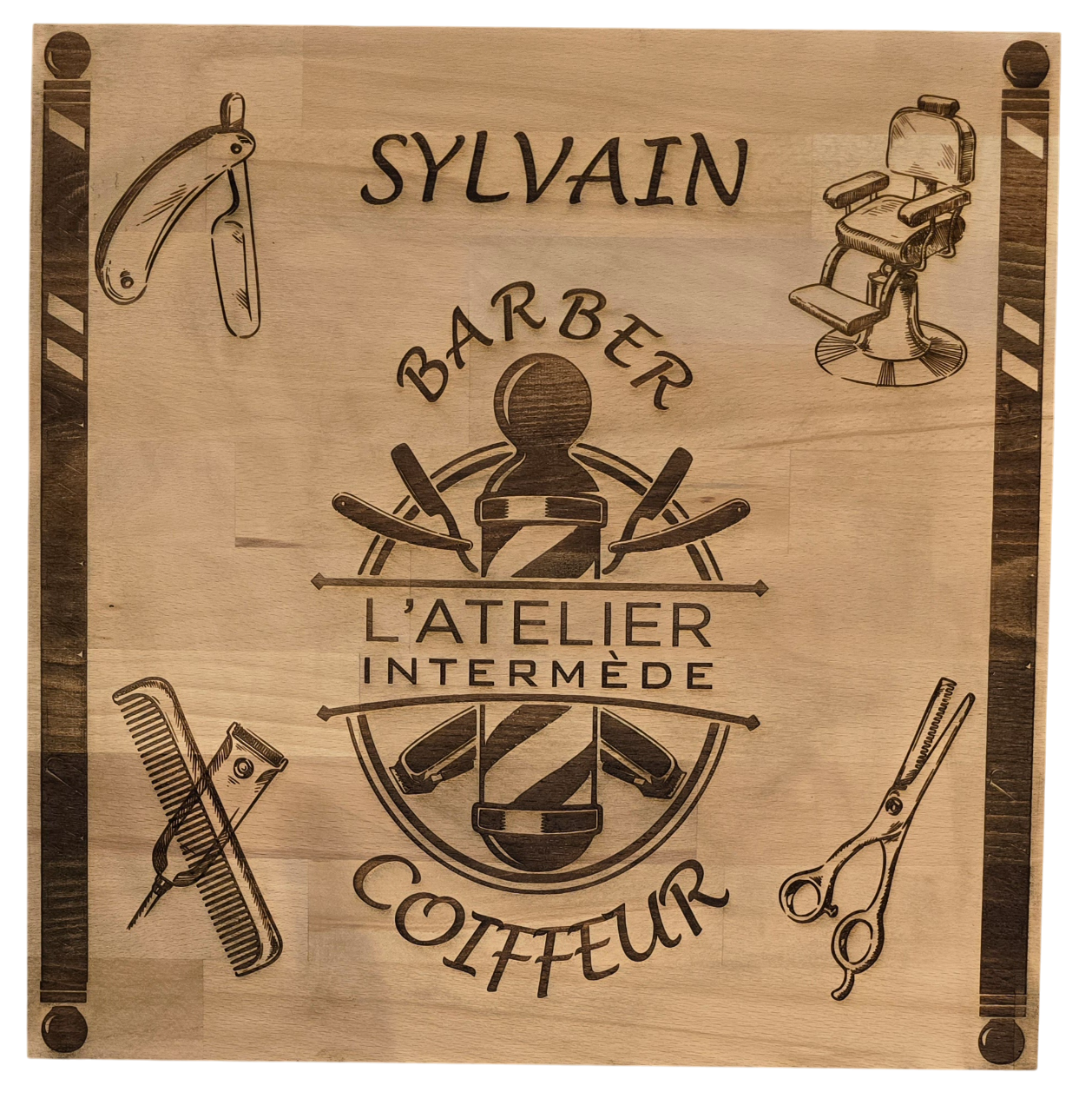 Image de Plaque bois gravée 40×40 - Ref PBG40.40