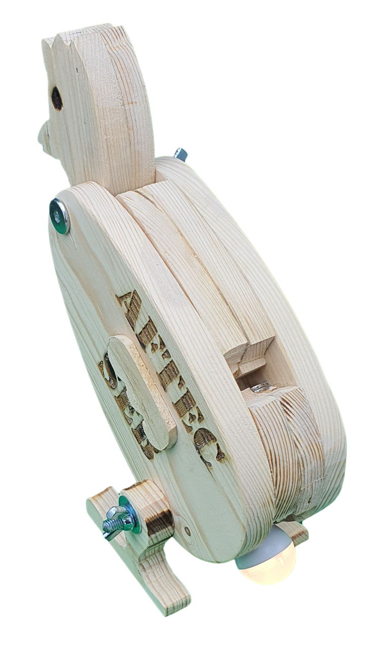 Image de Lampe en bois – Poule – Série 2