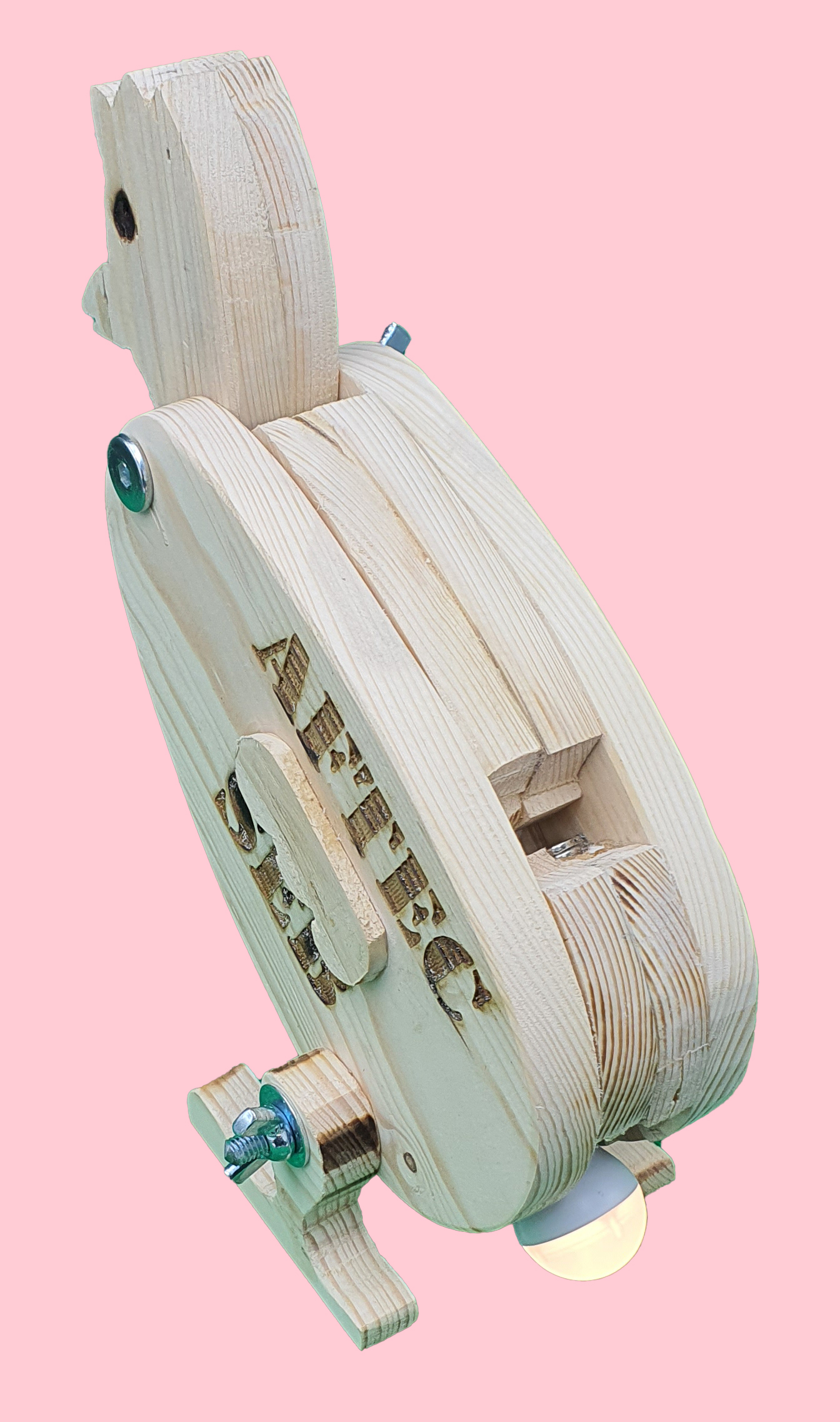 Image de Lampe en bois – Poule – Série 3