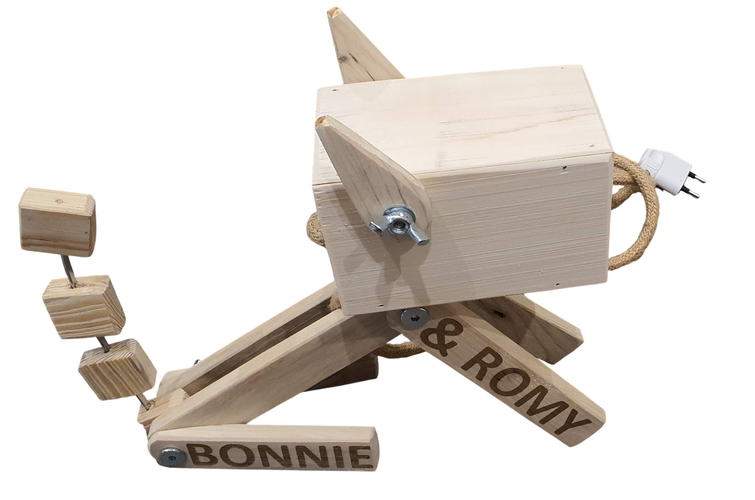 Image de Lampe CHAT Bois recyclé - ref LBChat