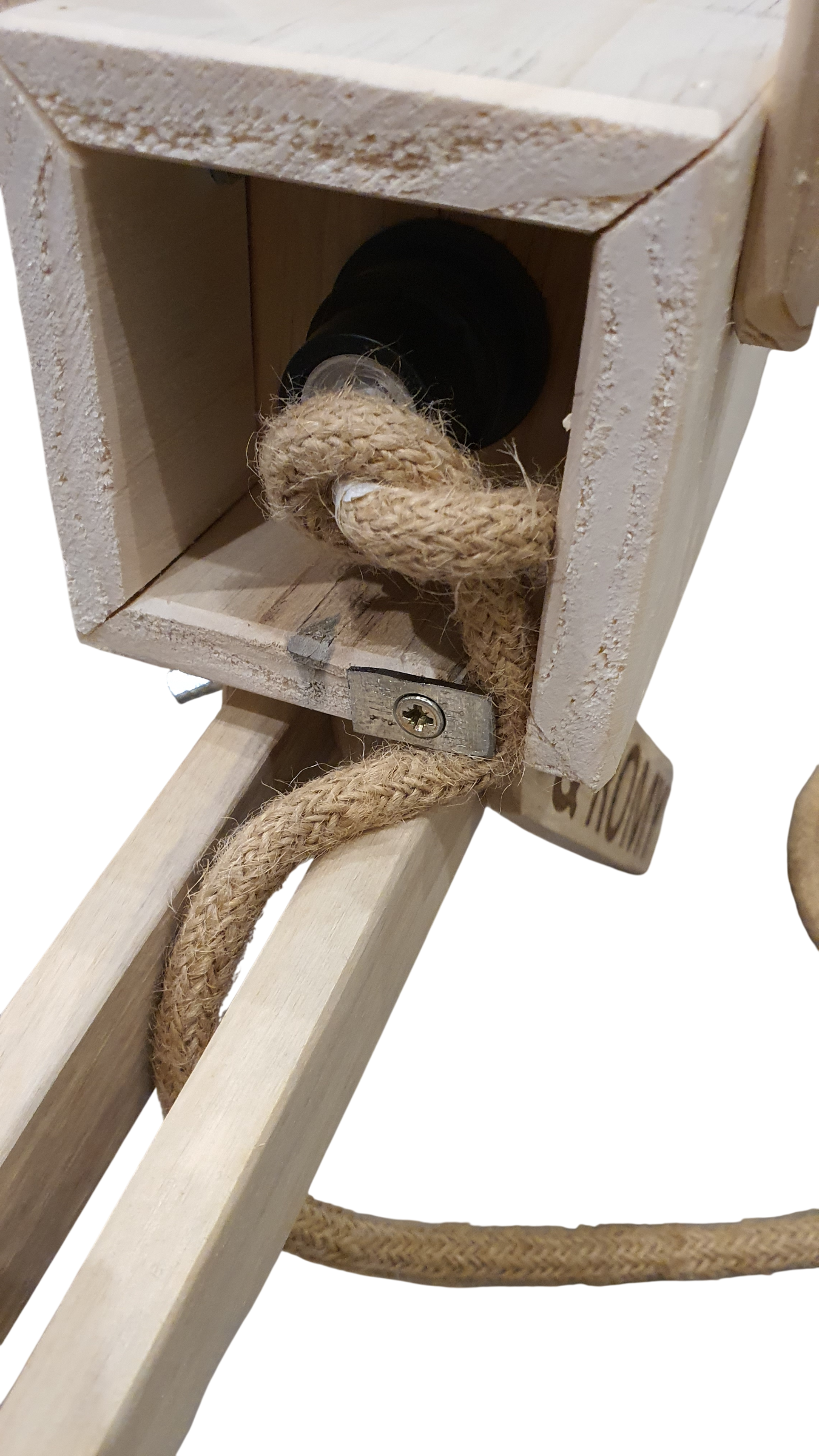 Image de Lampe CHAT Bois recyclé - ref LBChat