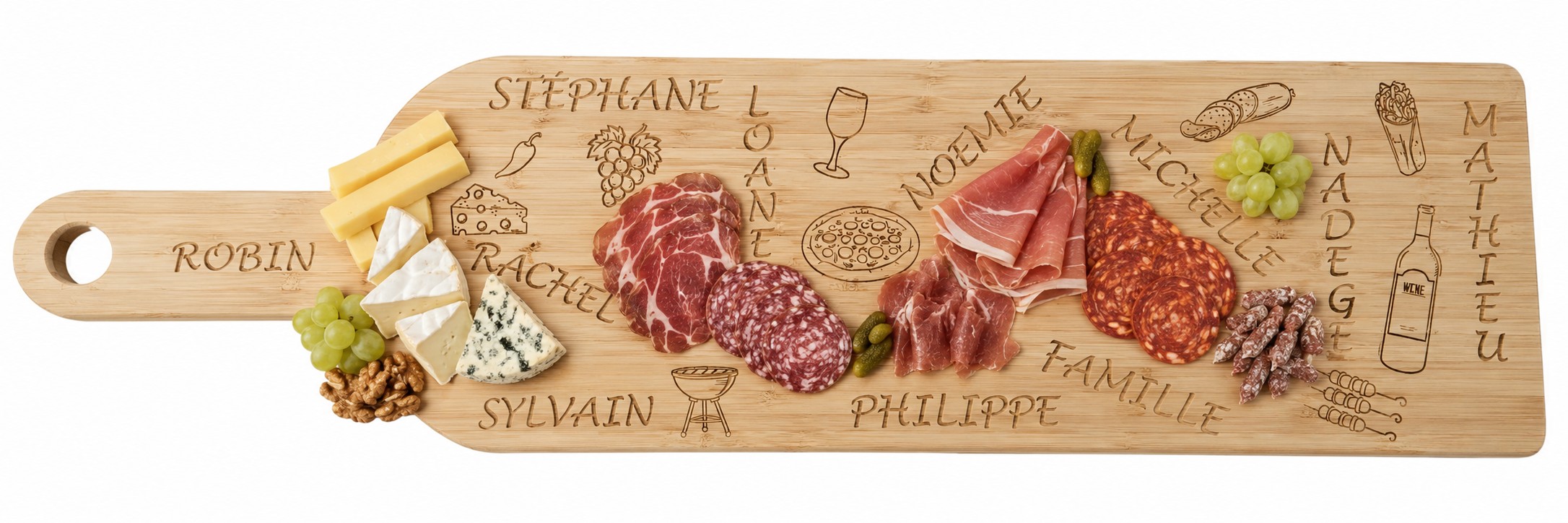 Image de Planche apéro bambou 60x14 cm - Ref PAB60.14